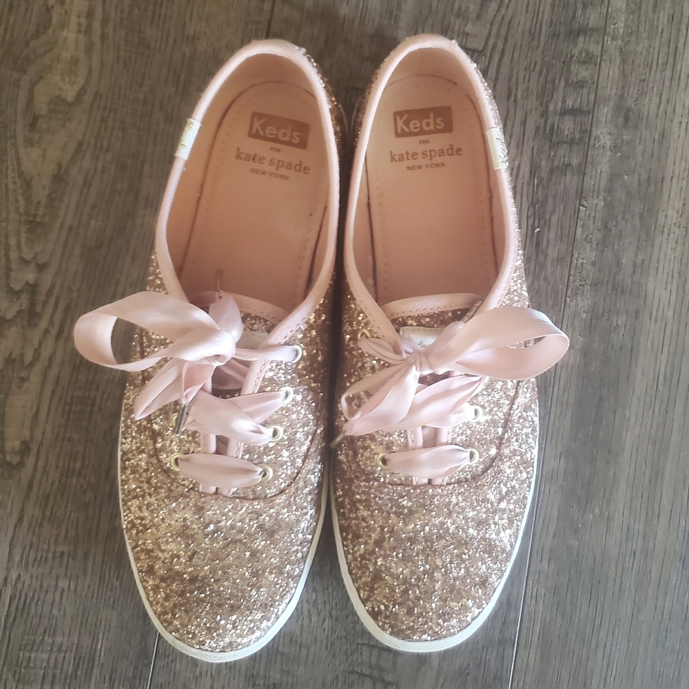 ♠️Keds/Kate Spade Pink Sparkle Sneakers Casual Comfort
